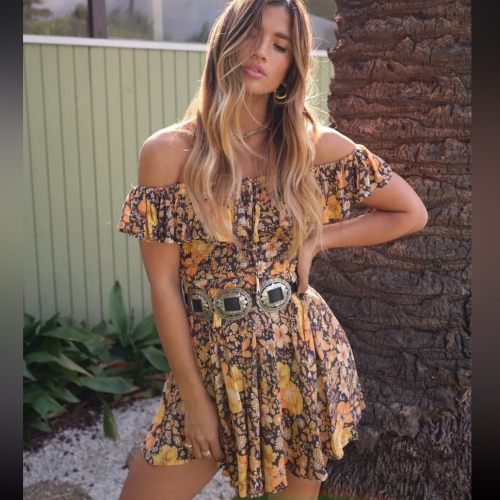 Spell Hibiscus Lane Off The Shoulder Sundress